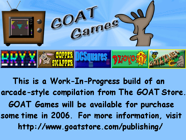 Menu Screen for the Goat Games Demo.