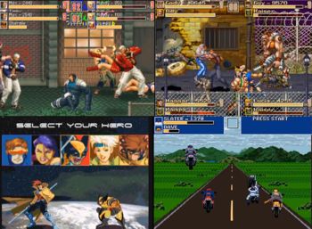 Original (Top Left), Final Fight Mod (Top Right), X-Men Mod(Bottom Left), (Road Rash Mod (Bottom Right)