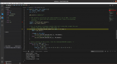 Visual Studio Code running gdb on a KOS example